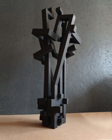 Skulptur mit dem Titel "Fate lines" von Valeriy Osmakov, Original-Kunstwerk, Holz