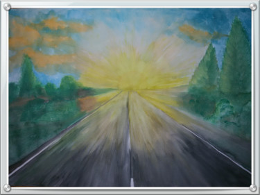 Painting titled "Inspiring road" by Valeriya Boshernitsan, Original Artwork, Watercolor