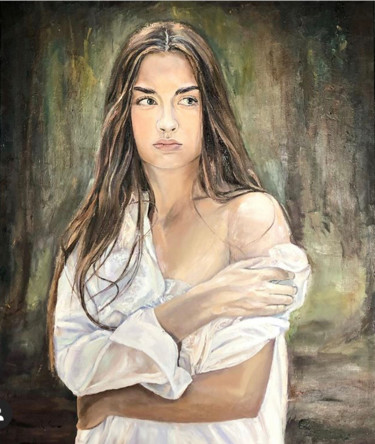 Painting titled "Олеся" by Valeriia Petrova, Original Artwork, Oil