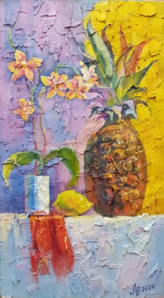 Peinture intitulée "Тропический натюрмо…" par Valeria Levencova, Œuvre d'art originale, Huile