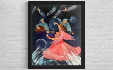 Peinture intitulée "Dancing in the space" par Valeriya Samchileeva, Œuvre d'art originale, Huile