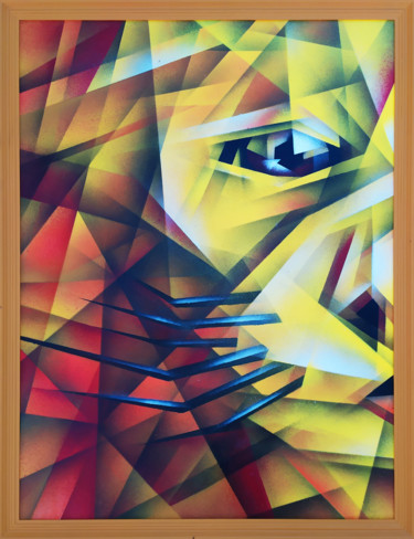 Картина под названием "The side of sadness" - Valeriy Chaykin, Подлинное произведение искусства, Рисунок распылителем краски