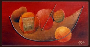 Schilderij getiteld "FRUTAS" door Agustín Valero Montaño, Origineel Kunstwerk, Olie