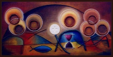 Pintura intitulada "LA ULTIMA CENA" por Agustín Valero Montaño, Obras de arte originais, Óleo