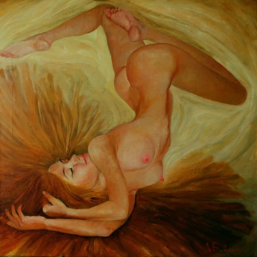 Peinture intitulée "Рыжий сон" par Valery Budanov, Œuvre d'art originale, Huile
