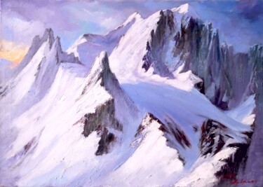 Painting titled "Rocky Mountains" by Valery Budanov, Original Artwork, Oil
