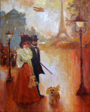 Painting titled "Walk" by Valery Budanov, Original Artwork, Oil