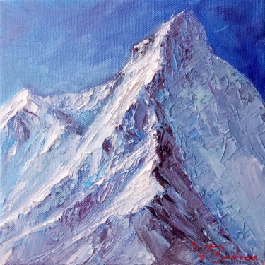 Painting titled "Peak of the Rocky M…" by Valery Budanov, Original Artwork, Oil