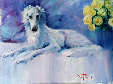 Painting titled "Glamorous dogs" by Valery Budanov, Original Artwork, Oil