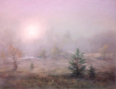 Painting titled "Осенняя пора..." by Valerii Bender, Original Artwork, Oil