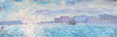 Peinture intitulée "canale della giudec…" par Valéry Codogno, Œuvre d'art originale, Aquarelle