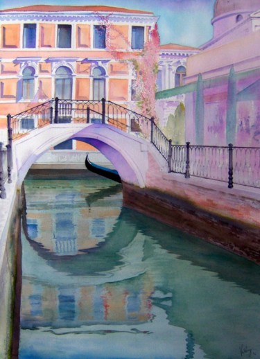 Painting titled "fondamenta Osmarin…" by Valéry Codogno, Original Artwork