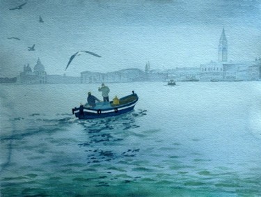 Peinture intitulée "bacino di San Marco…" par Valéry Codogno, Œuvre d'art originale