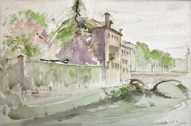 Painting titled "Padova ponte vescov…" by Valéry Codogno, Original Artwork