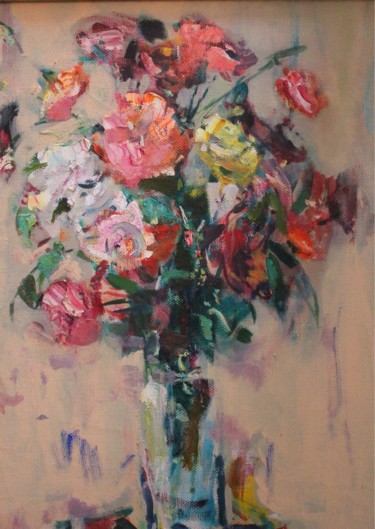 Painting titled "Roses" by Valery Videtskikh, Original Artwork