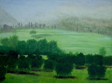 Pittura intitolato "nebbia" da Carlo Di Valguarnera, Opera d'arte originale, Olio