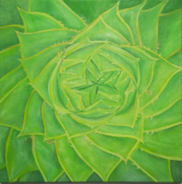 Painting titled "Cactus" by Valentinos, Original Artwork, Oil