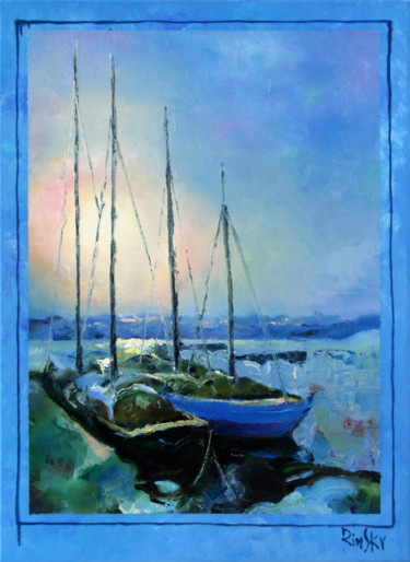 Картина под названием "Тихий вечер на двои…" - Rimsky, Подлинное произведение искусства