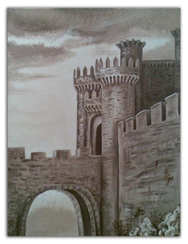 Pintura titulada "Castillo Templarior…" por Valian, Obra de arte original, Oleo