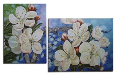Pintura titulada "Flor de manzana" por Valian, Obra de arte original, Oleo