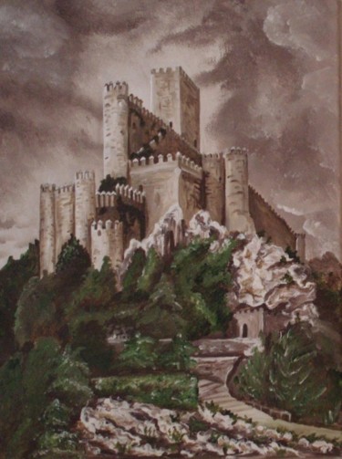 Pintura titulada "Castillo de Almansa" por Valian, Obra de arte original, Oleo