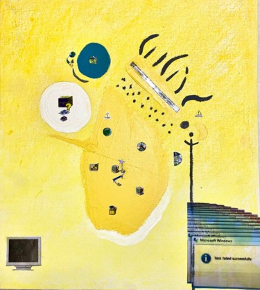 Картина под названием "Digital Meditation…" - Valia Paella, Подлинное произведение искусства, Акрил