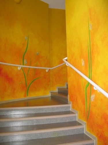Peinture intitulée "L'escalier" par Valia Solène, Œuvre d'art originale