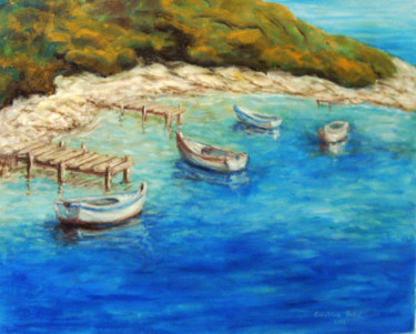 Malerei mit dem Titel "Boats" von Kristina Valić, Original-Kunstwerk, Acryl