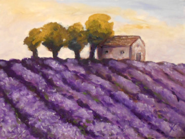 Malerei mit dem Titel "Lavender" von Kristina Valić, Original-Kunstwerk, Acryl