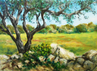 Pittura intitolato "Olive tree 1" da Kristina Valić, Opera d'arte originale, Acrilico