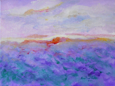 Painting titled "Lavender field 2" by Kristina Valić, Original Artwork, Acrylic