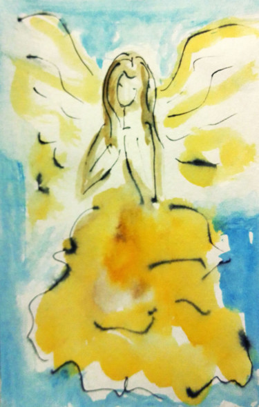 Картина под названием "Angel #12" - Kristina Valić, Подлинное произведение искусства, Акварель