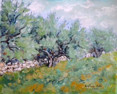 Peinture intitulée "Olive trees #3" par Kristina Valić, Œuvre d'art originale, Acrylique