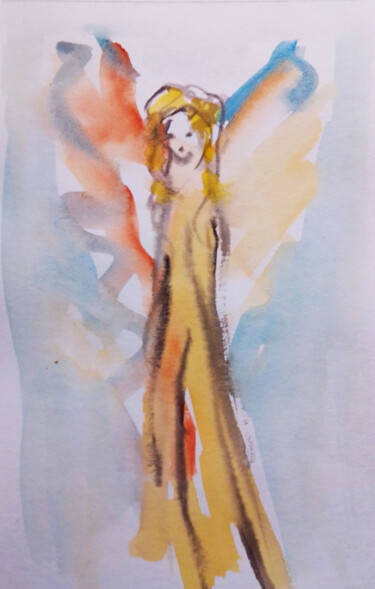 Peinture intitulée "Angel #21" par Kristina Valić, Œuvre d'art originale, Aquarelle