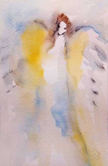 Painting titled "Angel #27" by Kristina Valić, Original Artwork, Watercolor