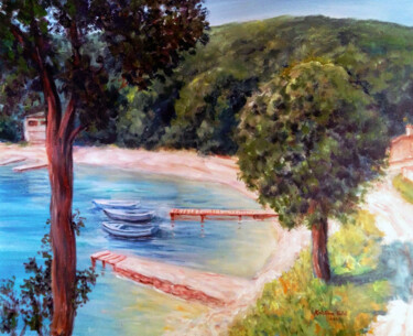 Painting titled "Beach" by Kristina Valić, Original Artwork, Acrylic