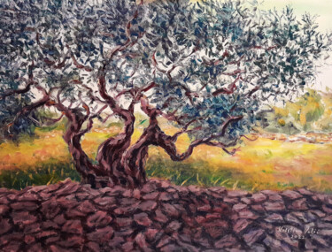 Painting titled "Olive tree #5" by Kristina Valić, Original Artwork, Acrylic