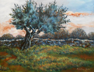 Peinture intitulée "Olive tree" par Kristina Valić, Œuvre d'art originale, Acrylique