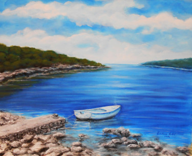 Malerei mit dem Titel "Boat" von Kristina Valić, Original-Kunstwerk, Acryl