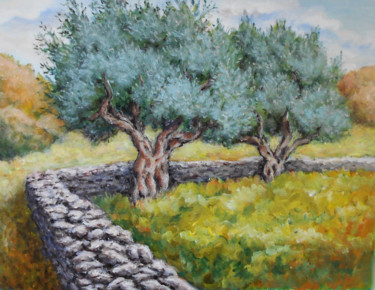 Painting titled "Olive trees" by Kristina Valić, Original Artwork, Acrylic