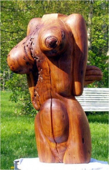 Skulptur mit dem Titel "Cycle I" von Valja, Original-Kunstwerk, Holz