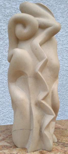 Skulptur mit dem Titel "Tempus Fugit" von Valja, Original-Kunstwerk, Stein