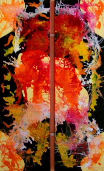 Painting titled "Abstrait 22" by Vall, Original Artwork, Acrylic