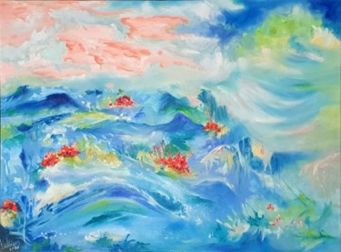 Картина под названием ""Balai aquatique"" - Pascale Fleury-Vallée, Подлинное произведение искусства, Масло Установлен на Дер…