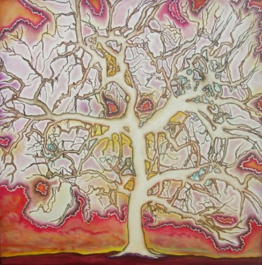 Painting titled "Electric Oak, Fall…" by Linda Vallejo, Original Artwork