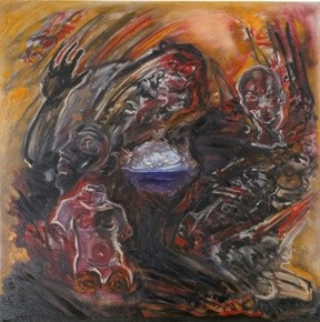 Painting titled "Horror 1" by Linda Vallejo, Original Artwork