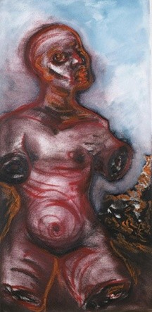 Painting titled "Horror 4" by Linda Vallejo, Original Artwork