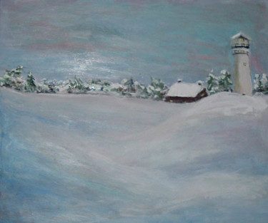 Painting titled "Winter Hill" by Valleri, Original Artwork, Oil