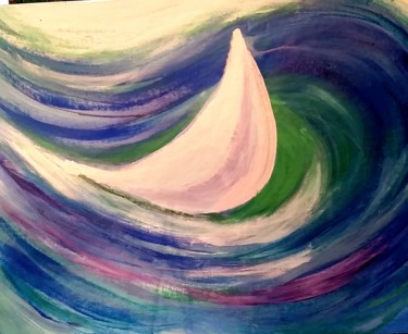 Painting titled "Into the Wave" by Valleri, Original Artwork, Acrylic