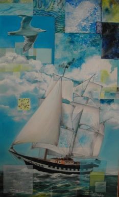 Peinture intitulée "Voyage maritime" par Vallonia, Œuvre d'art originale